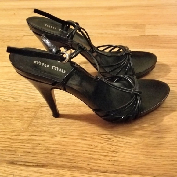 Prada Miu Miu Leather Strappy Heels - Picture 4 of 7